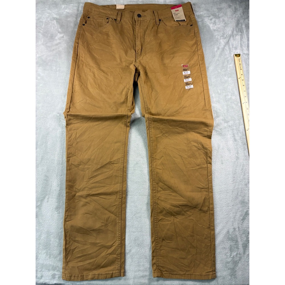 Levis 541 Athletic Taper Stretch Pants Mens 38x34 Brown Western Wear 18181-0151